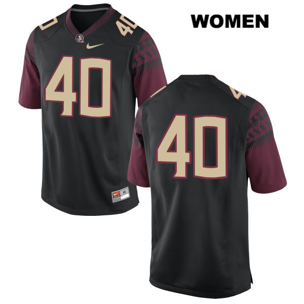 Women's NCAA Nike Florida State Seminoles #40 Ken Burnham College No Name Black Stitched Authentic Football Jersey YYO6569GE